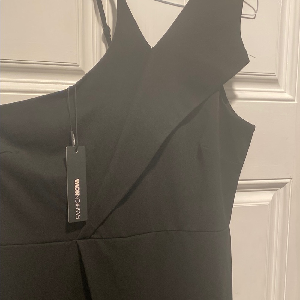 Fashion Nova Black One Shoulder Cocktail Dress jumper